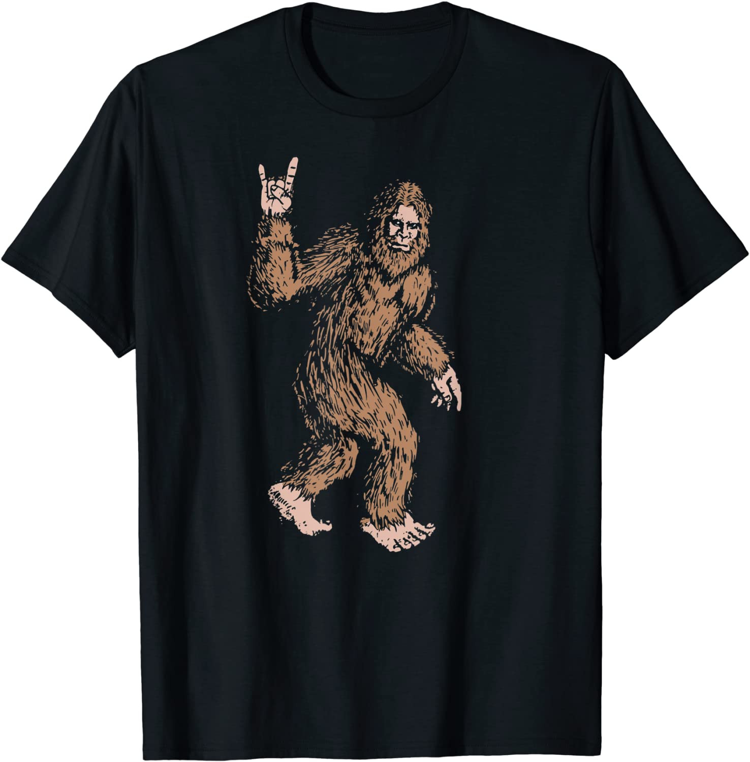 Bigfoot Rock And Roll Sasquatch Hand Symbol Believer