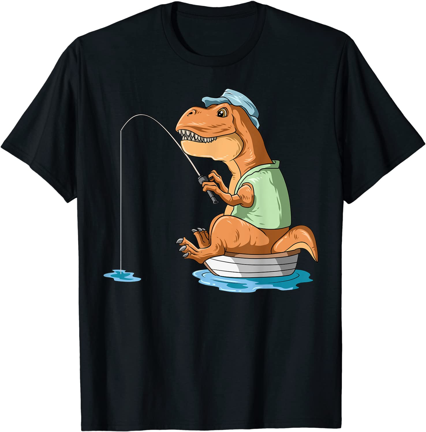 Dinosaur Fishing T-Rex Fisherman Boat Camping Fishing Lovers