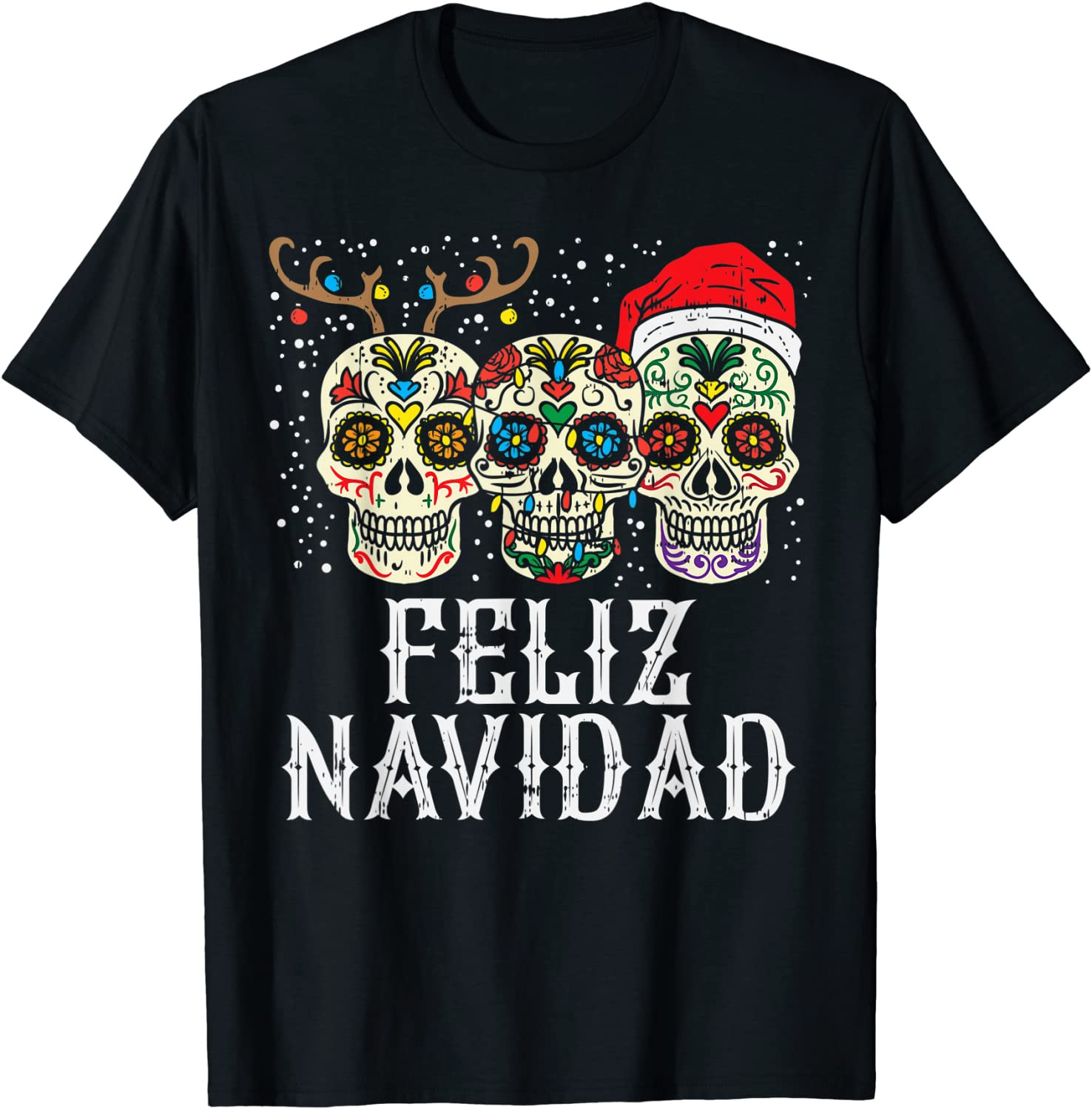 Feliz Navidad Sugar Skulls Reindeer Santa Fun Christmas Gift