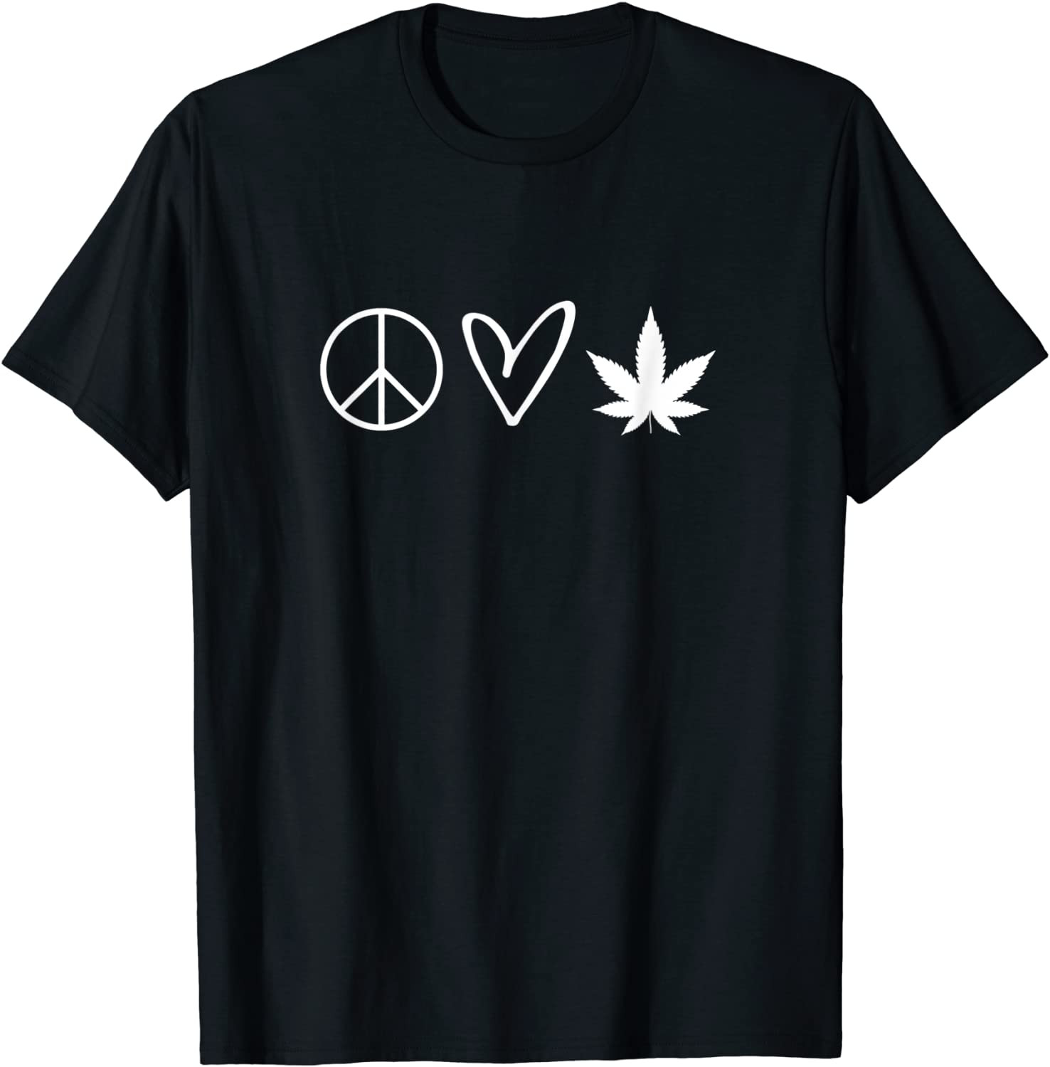 Funny, Peace Sign Heart Marijuana Leaf