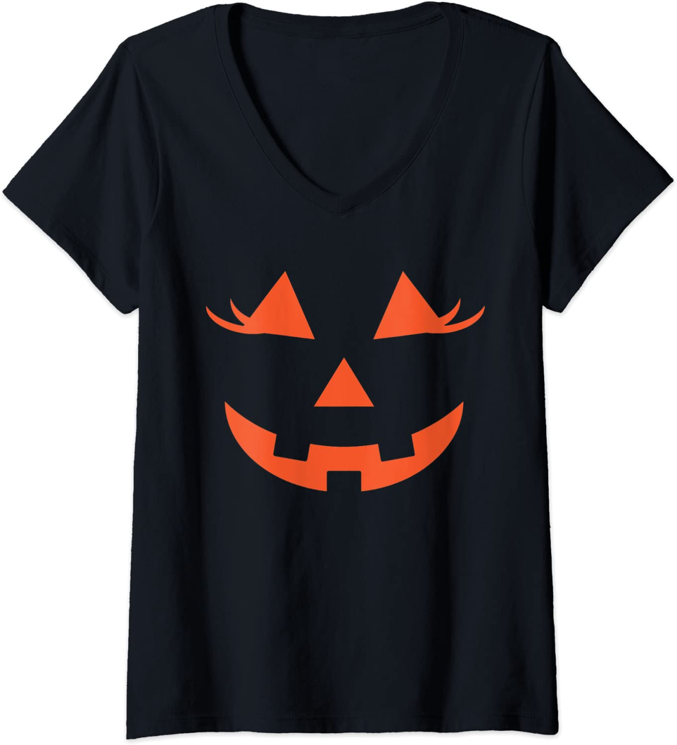 Eyelashes Face Pumpkin Halloween T Shirt Jack O Lantern Tee 4LVS