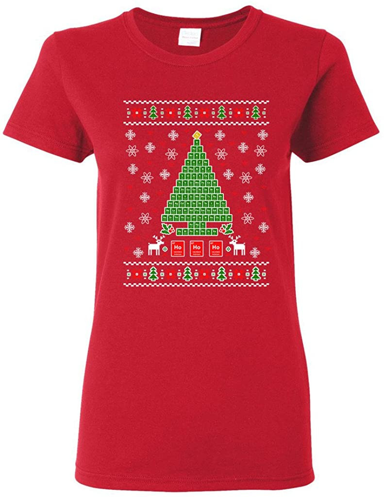 Ladies Periodic Tree Table Of Elements Science Ugly Christmas DT