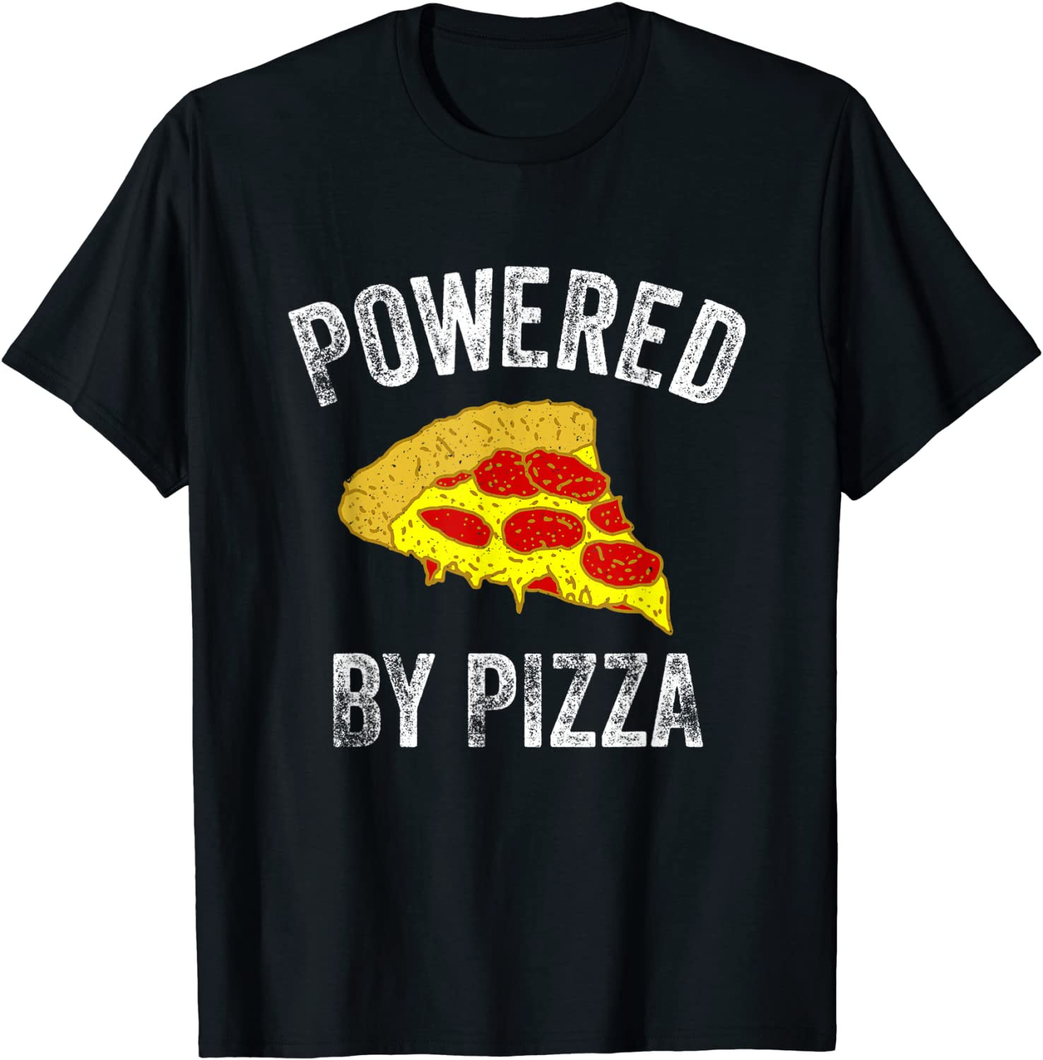 Powered By Pizza Pepperoni Superhero Strength Fitness Guru