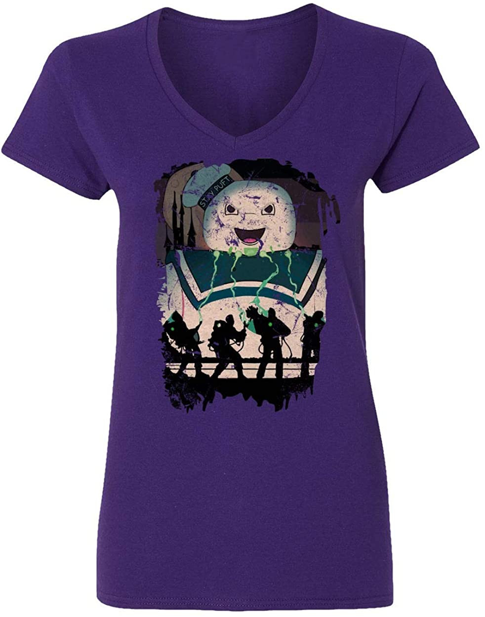 Stay Puft Ghostbusters Marshmallow Womens Vneck