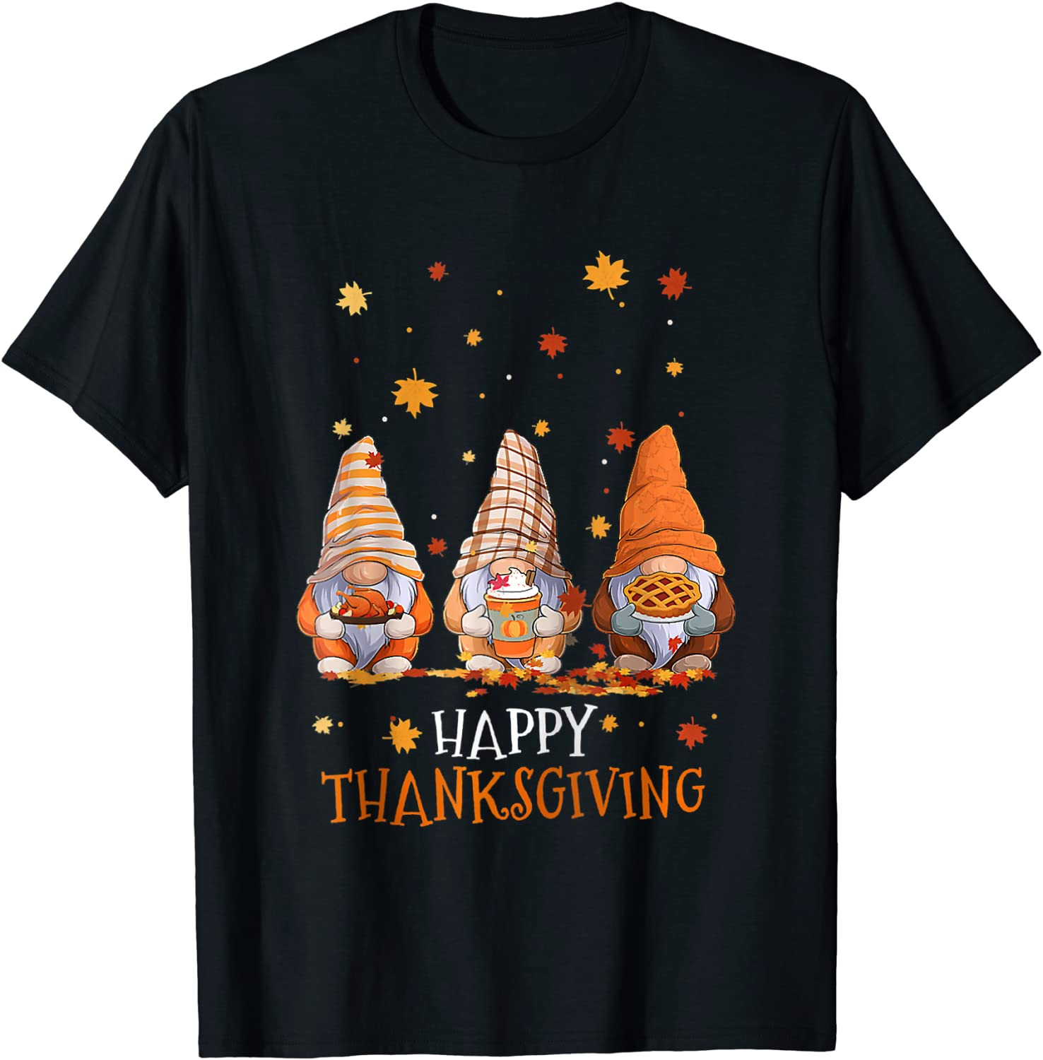 Three Gnomes Happy Thanksgiving Autumn Fall Pumpkin Spice