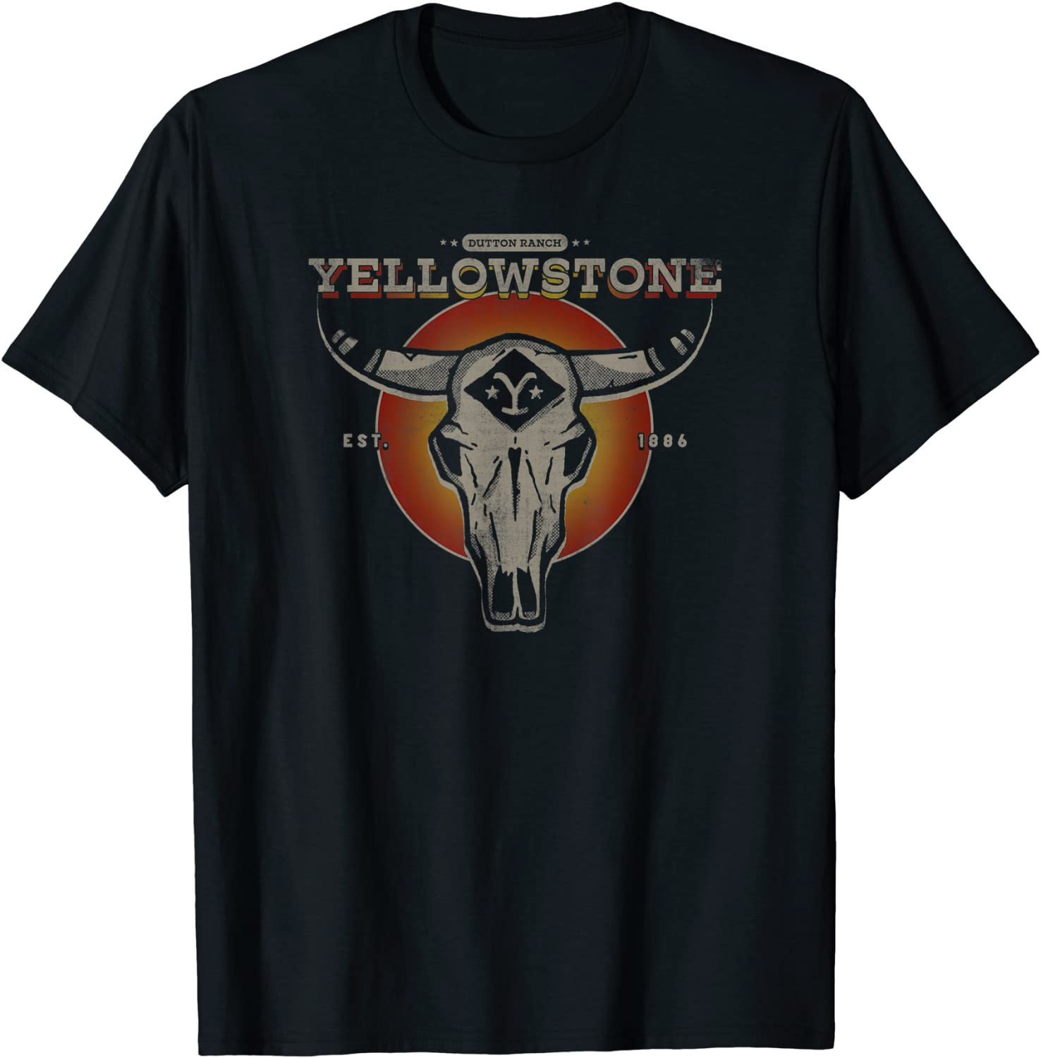 Yellowstone Dutton Ranch Bull Skull Logo V4